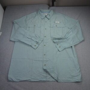 Magellan Shirt Mens 2XL Green Gingham Magcool Angler Fit Long Sleeve Vented Fish